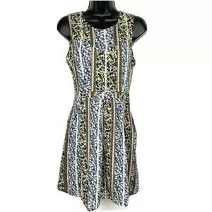 Under Skies boho calico S dress floral mini embroidered